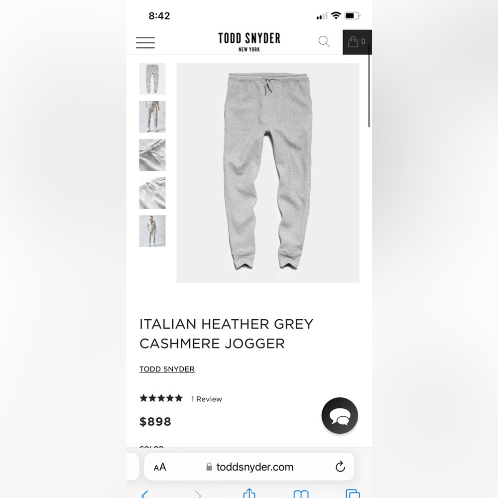 Todd Snyder Italian Heather grey cashmere jogger